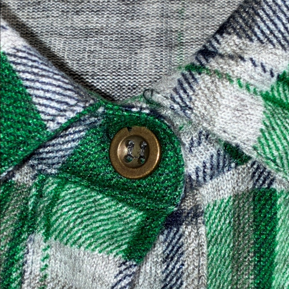 EUC Medium Unbranded Baylor University Green and Blue Plaid Button-Up Shirt - Picture 6 of 10